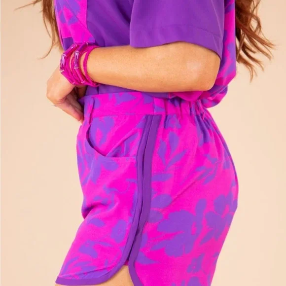NWOT Pink and Purple Josie Shorts from Willow Tree Boutique. - Picture 3 of 8